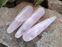 Polished Rose Quartz Massage Wands x 6 From Madagascar