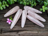 Polished Rose Quartz Massage Wands x 6 From Madagascar