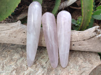 Polished Rose Quartz Massage Wands x 6 From Madagascar