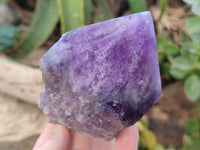 Polished Chevron Amethyst Witches Hat Crystals x 3 From Zambia