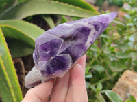 Polished Chevron Amethyst Witches Hat Crystals x 3 From Zambia