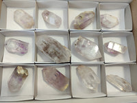 Natural Smokey Amethyst Crystals x 12 From Brandberg, Namibia