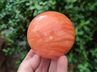 Polished Orange Twist Calcite Spheres x 2 From Madagascar