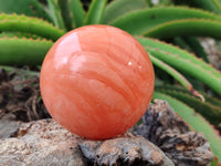 Polished Orange Twist Calcite Spheres x 2 From Madagascar