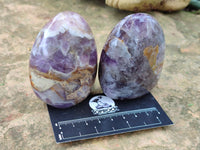 Polished Chevron Amethyst Standing Free Form x 6 from Madagascar