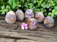 Polished Chevron Amethyst Standing Free Form x 6 from Madagascar