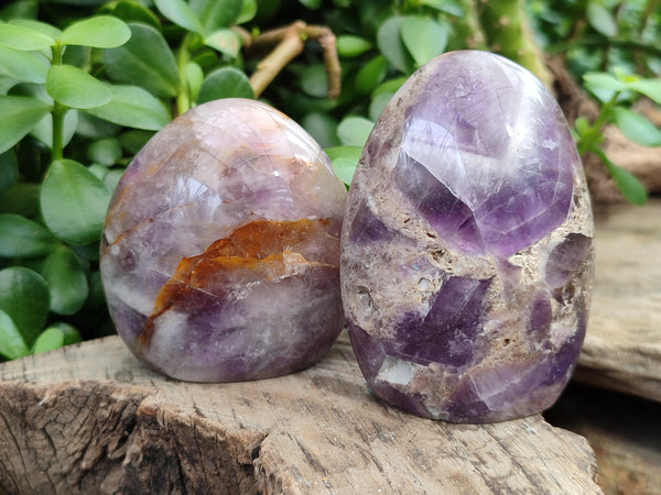 Polished Chevron Amethyst Standing Free Form x 6 from Madagascar