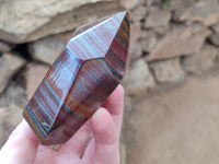 Polished Banded Tiger Iron Jasper Points x 4 From South Africa