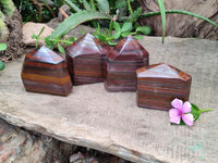 Polished Banded Tiger Iron Jasper Points x 4 From South Africa