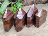 Polished Banded Tiger Iron Jasper Points x 4 From South Africa