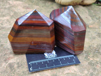 Polished Banded Tiger Iron Jasper Points x 4 From South Africa