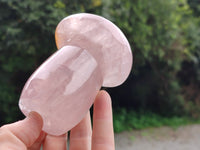 Polished Rose Quartz Mushrooms x 3 From Madagascar