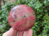 Polished Rhodonite Spheres x 2 From Zimbabwe