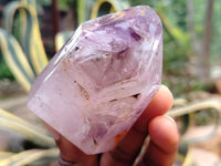 Polished Smokey Window Amethyst Quartz Crystals x 2 From Akansobe, Madagascar