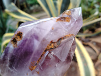 Polished Smokey Window Amethyst Quartz Crystals x 2 From Akansobe, Madagascar