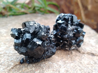 Natural Schorl Black Tourmaline with Opal Hyalite Specimen x 12 From Erongo, Namibia