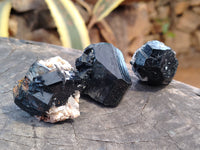 Natural Schorl Black Tourmaline with Opal Hyalite Specimen x 12 From Erongo, Namibia