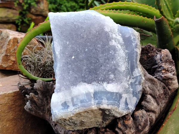 Natural Blue Lace Agate Geode Specimens x 2 From Malawi