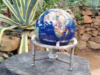 Hand Made Mixed Gemstone World Globe x 1 From China