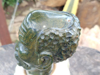 Polished Classic Butter Jade African Male Bust Carving x 1 From Zimbabwe