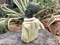 Polished Classic Butter Jade African Male Bust Carving x 1 From Zimbabwe