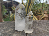 Polished Clear Quartz Crystals with Rainbow Veils x 12 From Madagascar