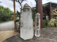 Polished Clear Quartz Crystals with Rainbow Veils x 12 From Madagascar