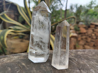 Polished Clear Quartz Crystals with Rainbow Veils x 12 From Madagascar