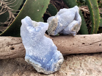 Natural Blue Lace Agate Geode Specimens x 6 From Malawi