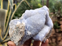 Natural Blue Lace Agate Geode Specimens x 6 From Malawi