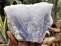 Natural Blue Lace Agate Geode Specimens x 6 From Malawi