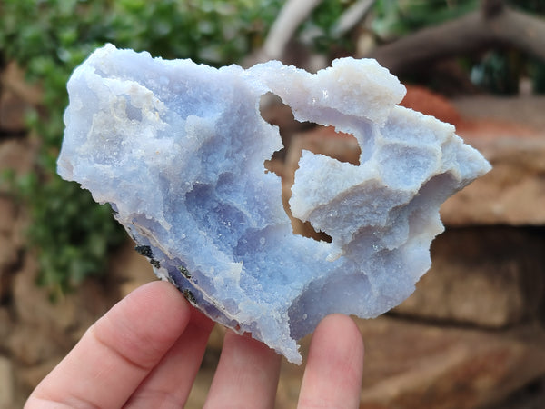 Natural Etched Blue Chalcedony Specimens x 6 From Nsanje, Malawi