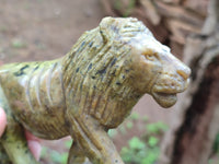 Hand Made Stone Lion Carvings x 2 From Zimbabwe