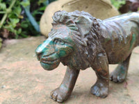 Hand Made Stone Lion Carvings x 2 From Zimbabwe