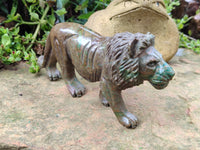 Hand Made Stone Lion Carvings x 2 From Zimbabwe