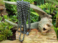 Polished Silver Hematite Ball Shaped Beaded Necklace - Sold Per Item - From China