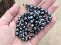 Polished Silver Hematite Ball Shaped Beaded Necklace - Sold Per Item - From China