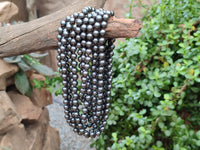 Polished Silver Hematite Ball Shaped Beaded Necklace - Sold Per Item - From China