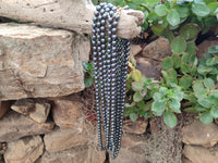 Polished Silver Hematite Ball Shaped Beaded Necklace - Sold Per Item - From China