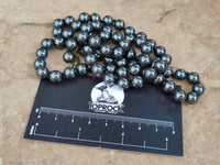 Polished Silver Hematite Ball Shaped Beaded Necklace - Sold Per Item - From China