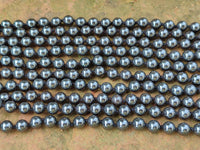 Polished Silver Hematite Ball Shaped Beaded Necklace - Sold Per Item - From China