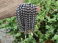 Polished Silver Hematite Ball Shaped Beaded Necklace - Sold Per Item - From China