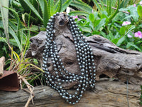 Polished Silver Hematite Ball Shaped Beaded Necklace - Sold Per Item - From China