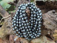 Polished Silver Hematite Ball Shaped Beaded Necklace - Sold Per Item - From China