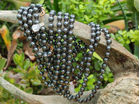 Polished Silver Hematite Ball Shaped Beaded Necklace - Sold Per Item - From China