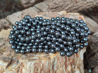 Polished Silver Hematite Ball Shaped Beaded Necklace - Sold Per Item - From China