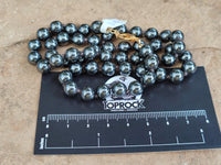 Polished Silver Hematite Ball Shaped Beaded Necklace - Sold Per Item - From China