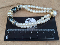 Polished Hematite and Freshwater Pearl Beaded Bracelet- Sold Per Item - From Southern Africa