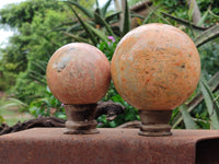 Polished Runestone Feldspar Spheres x 2 From Madagascar