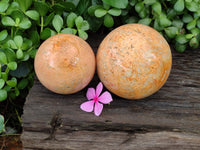 Polished Runestone Feldspar Spheres x 2 From Madagascar